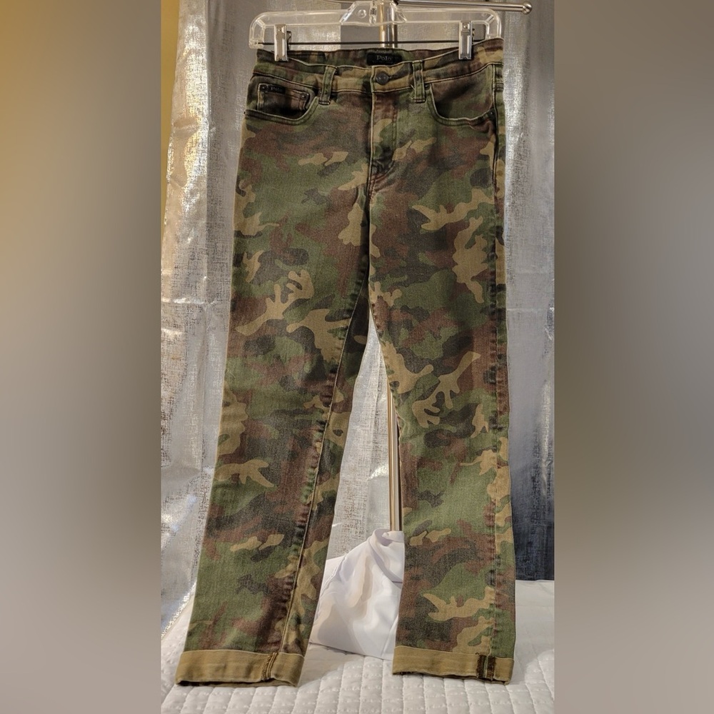 Polo Ralph Lauren Eldrige Camouflage Print Denim Jeans Big Boy 16 Streetwear Fun